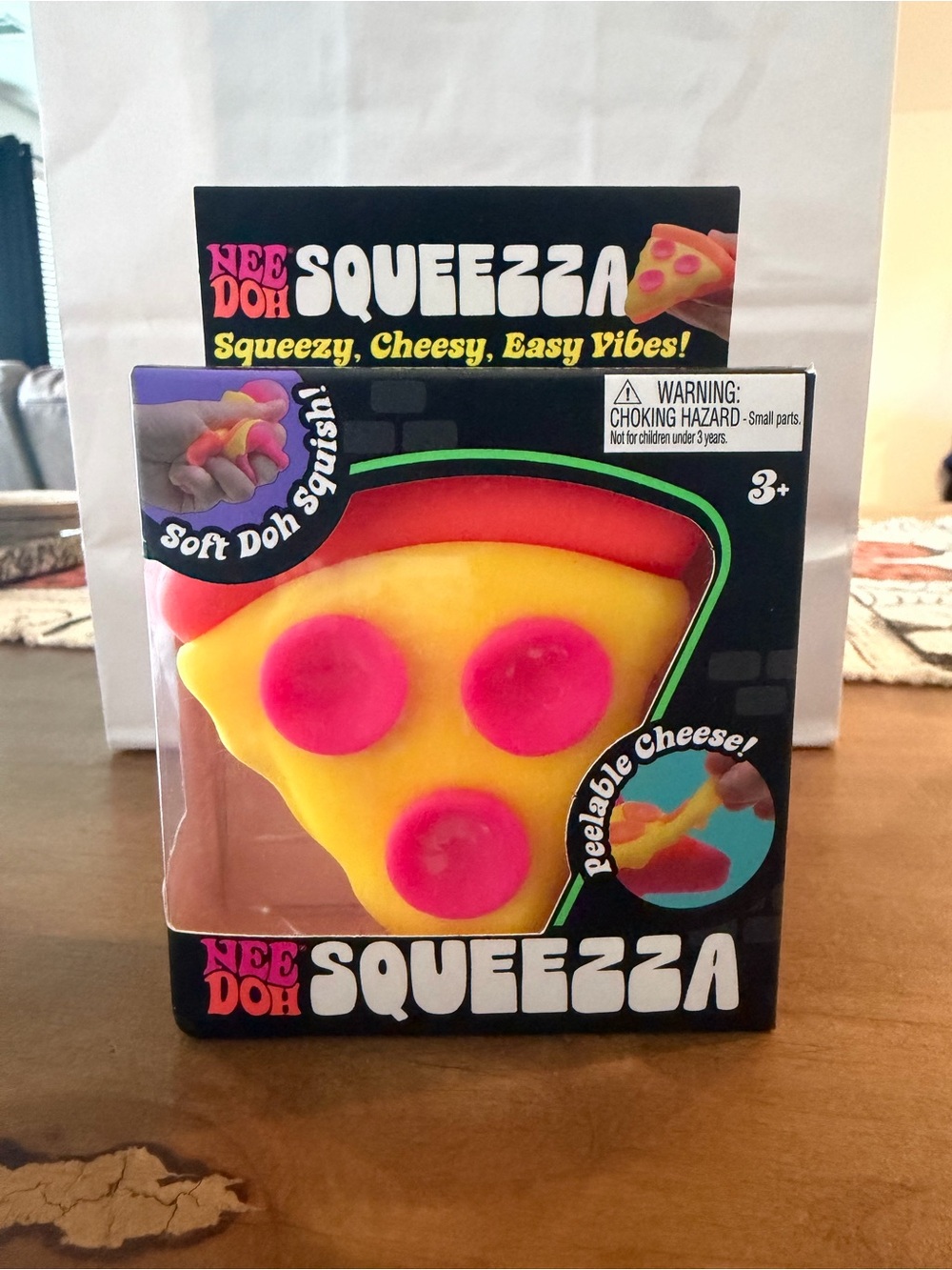 NeeDoh Squeezza Pizza Squishy Toy - Yellow & Pink
